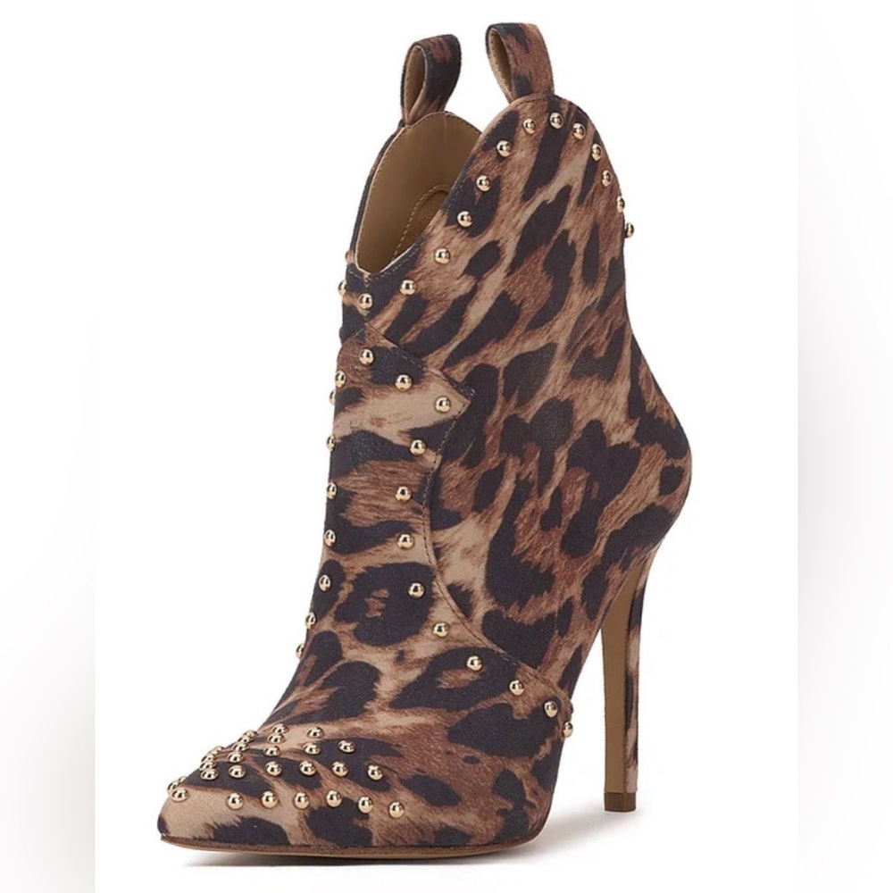 Brand New Jessica Simpson Leopard Print Studded Ankle Boots